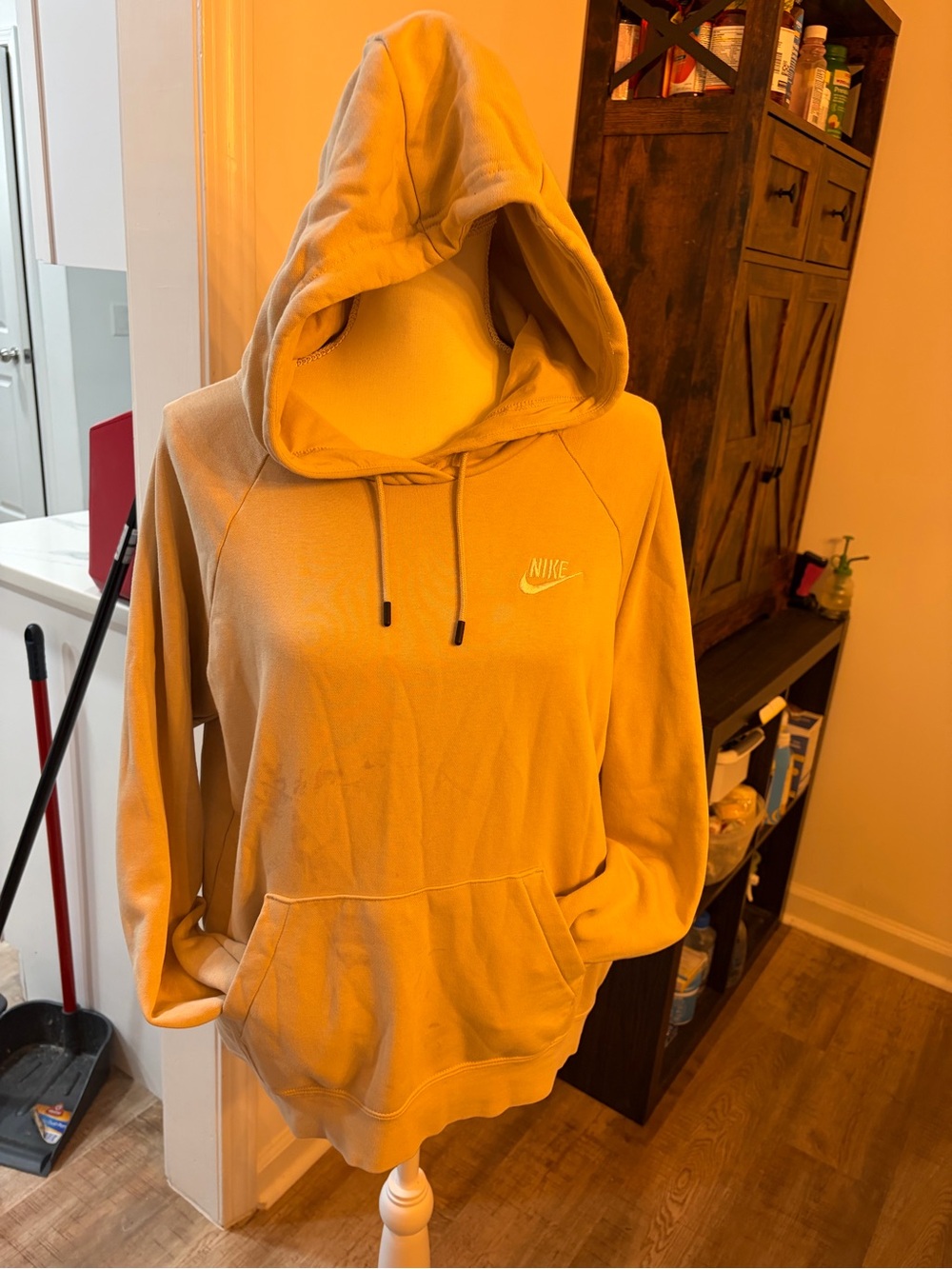 Nike Women's Hooded Pullover Sweatshirt in light tan